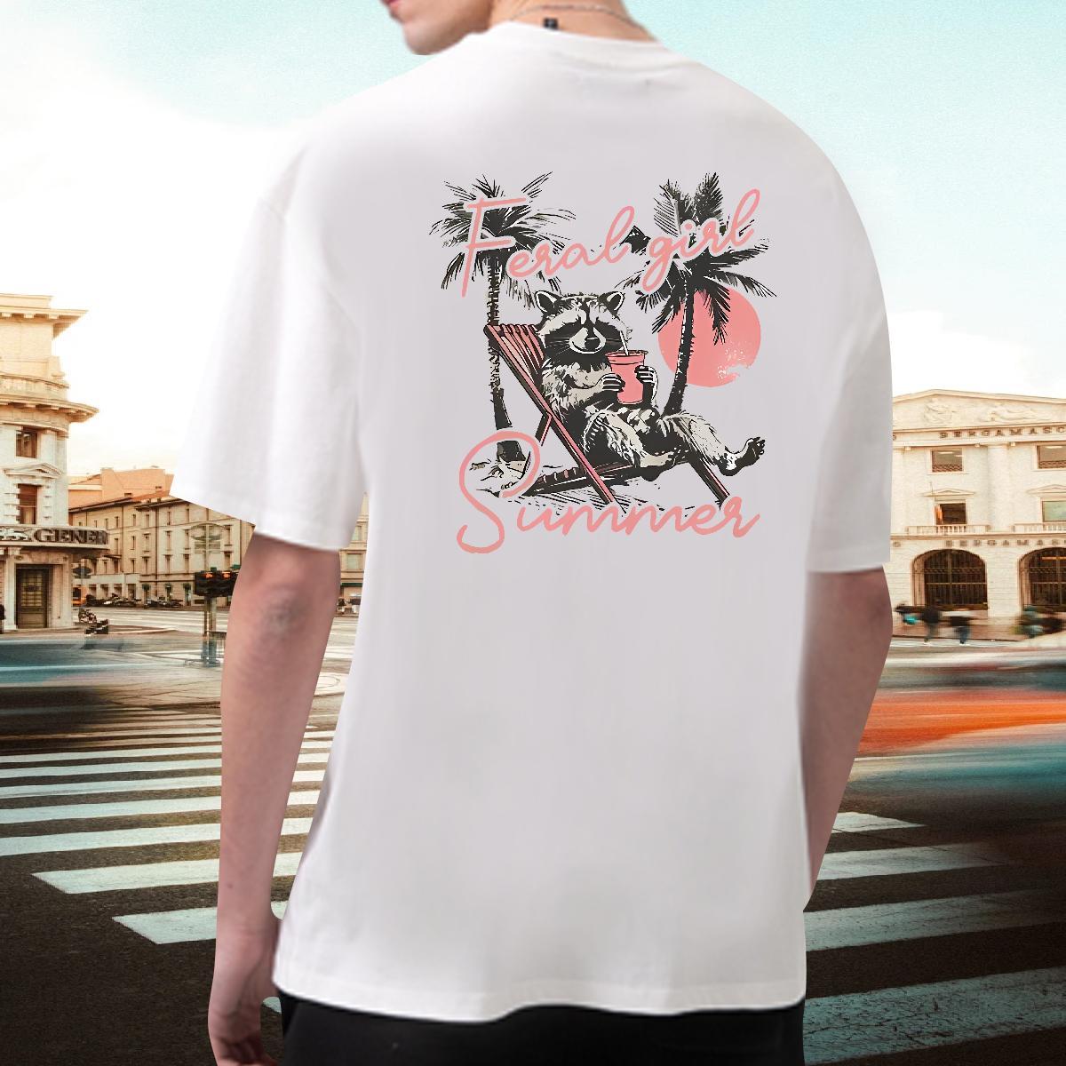 Cool Design Men T Shirts bear Round Neck Short Sleeve Street Wear DIY Anime 230g Pure Cotton Men Tops Tees Stylist Tees Shirts