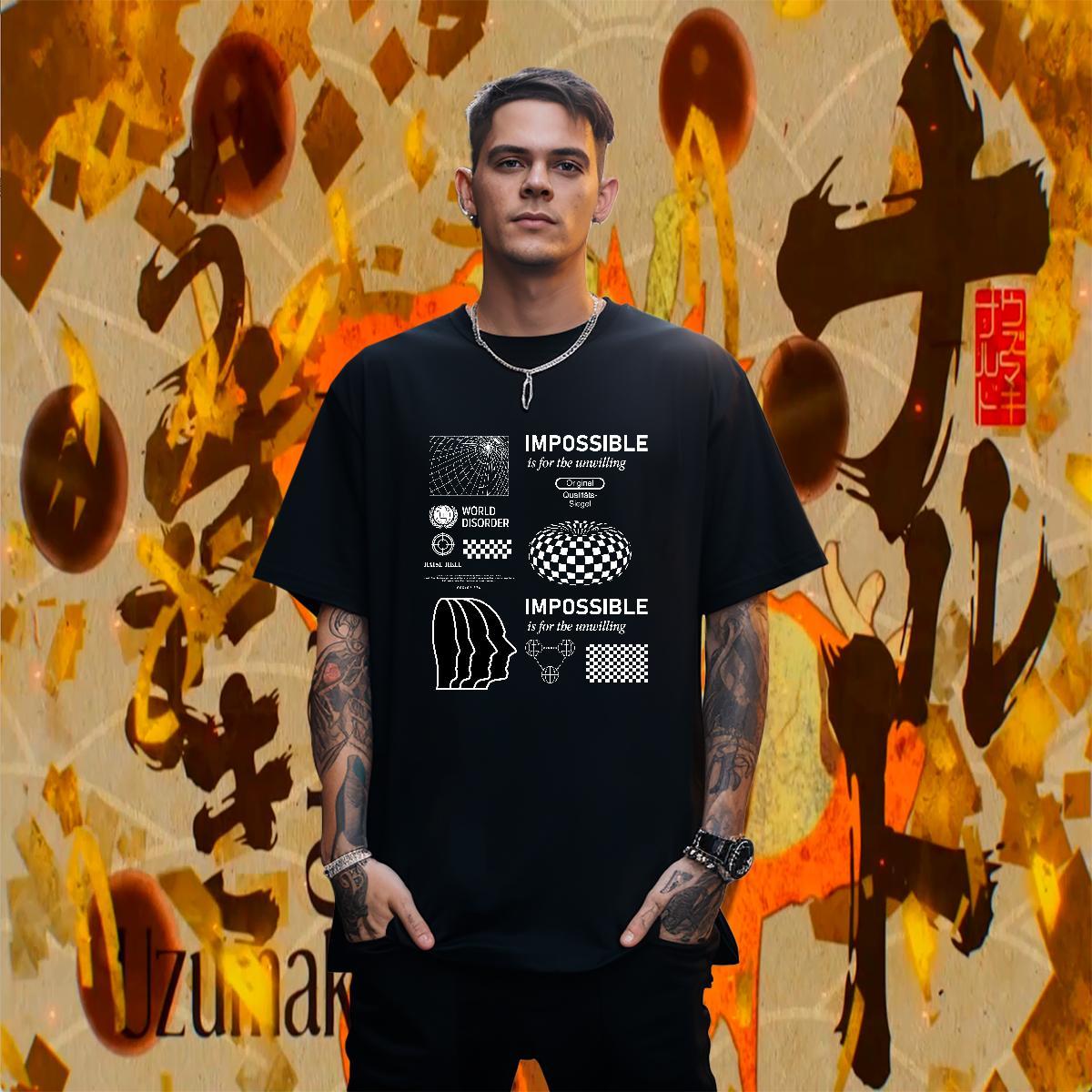 Loose Couples T Shirts Casual Daily Wear 230g Cotton Custom Anime Breathable letter Man T Shirts Free Shipping Polos