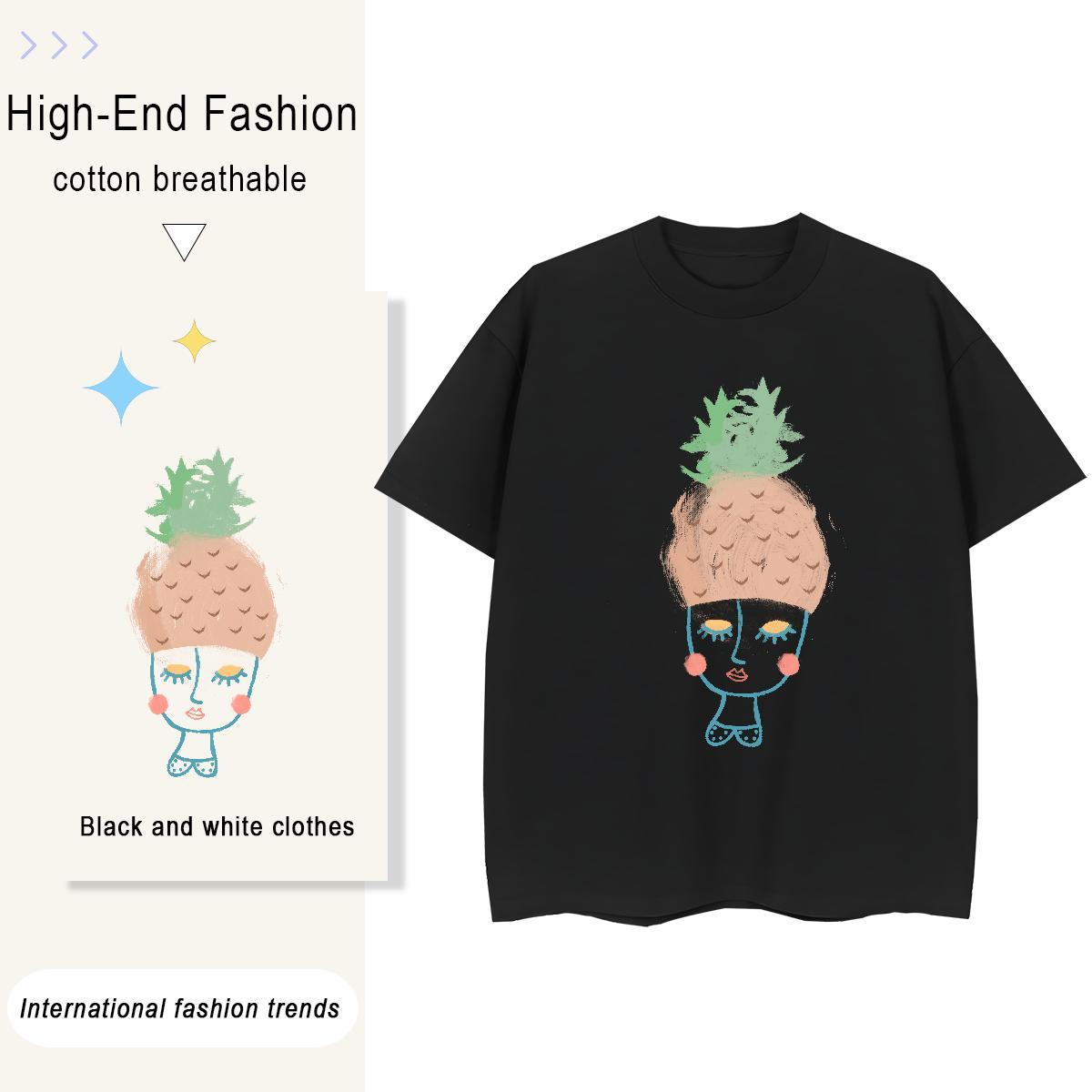 2024 Designer Women Tees High Street Hip Hop O-Neck Short Sleeve Top Shirts High quality 230g 100% Cotton Lines Oversized L-4XL T shirt