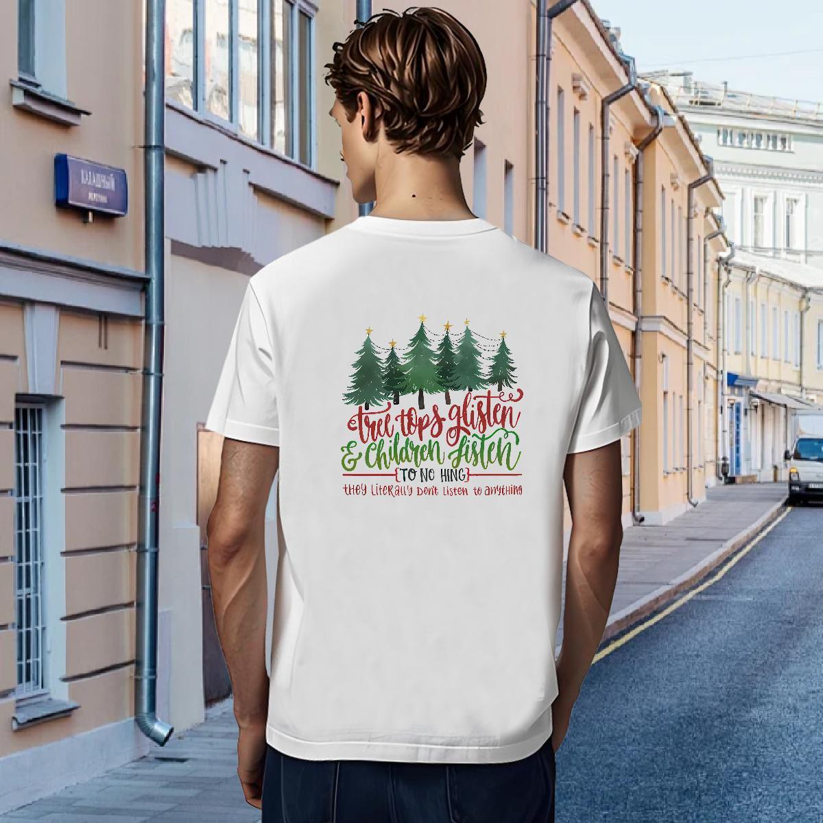 Man T Shirts 100% Cotton 230g tree Home Outdoor O Neck Short Sleeves DIY Printed Tshirt for Man Woman New Arrival Comfortable Tshirts