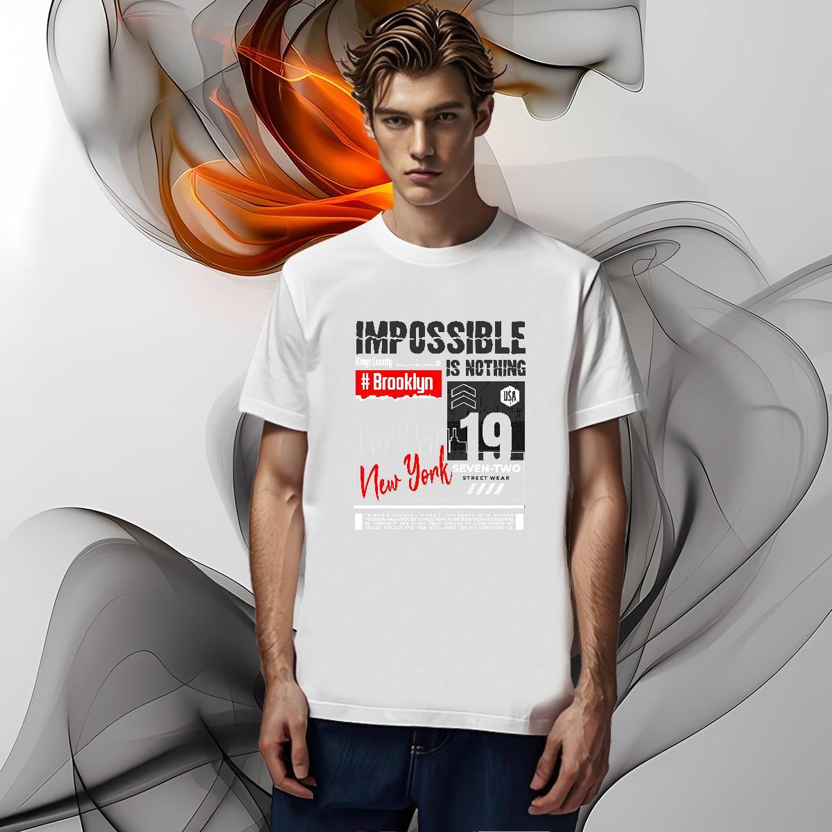 Loose Fit NEW YORK Mens T Shirts Daily Wear Men Tees 230g Cotton Fashion Casual Short Sleeve O-Neck Anime Print Tops Shirt