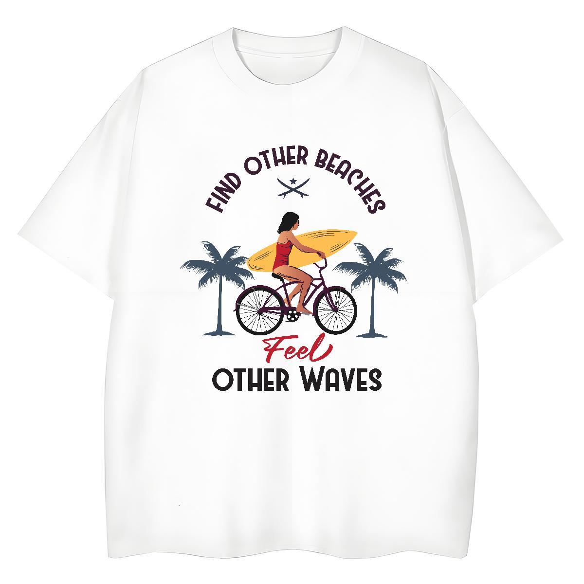 2024 DIY Womens Tshirts Street Wear O Neck Short Sleeves Tees Shirts Comfortable 230g 100% Cotton palne Custom Print Oversized Woman T Shirts