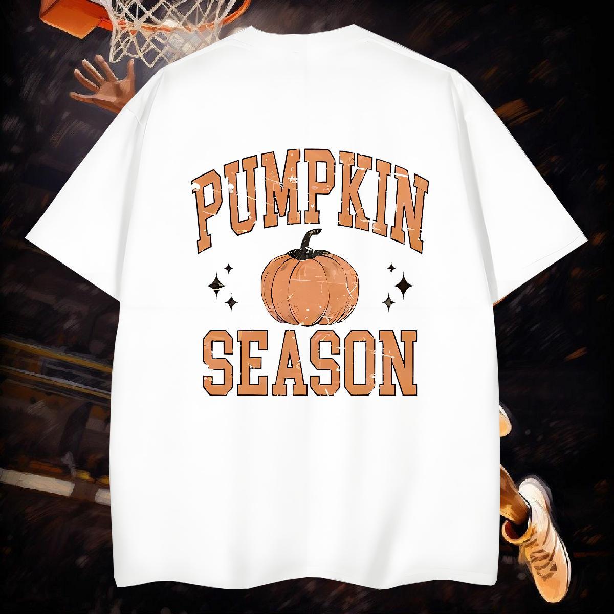 Custom Mens Tshirts pumpkin Street Casual 230g Cotton Clothings O Neck Short Sleeves Unisex T Shirt For Man Custom Big Size