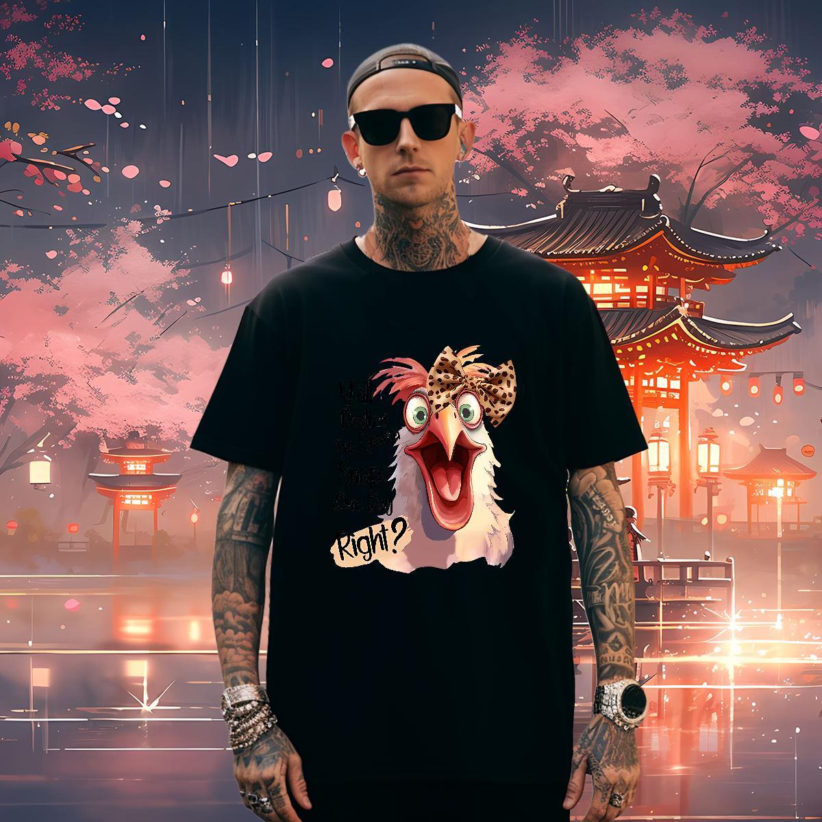Cool T Shirt For Man cock Breathable Street Wear Custom Printing 230g Pure Cotton Tshirts Fashion Designer Clothings