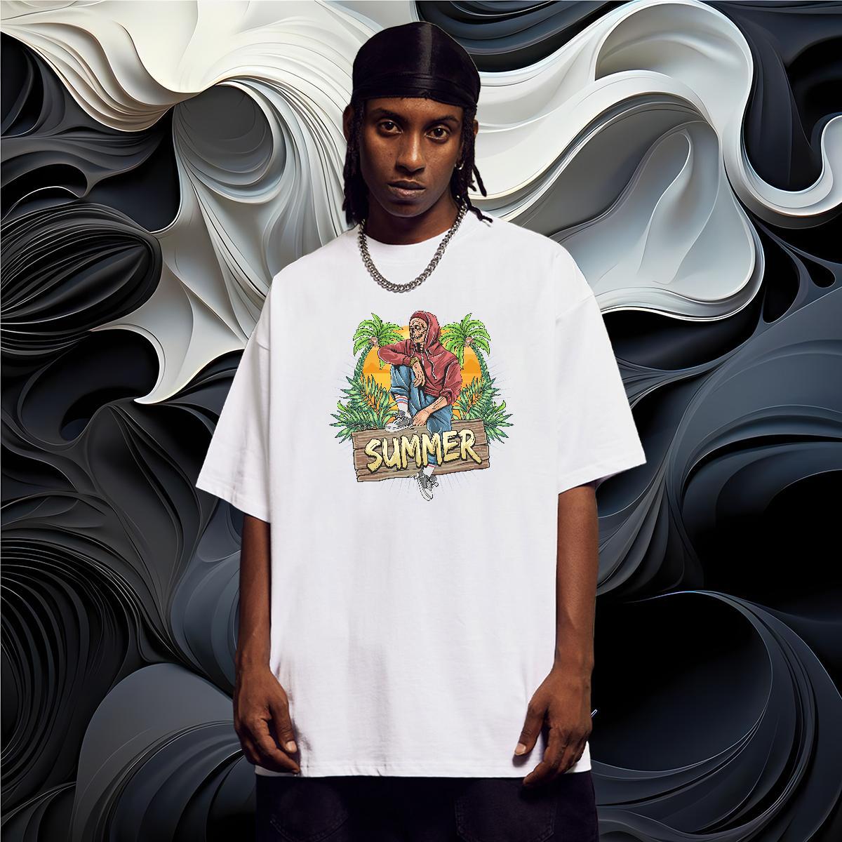 Wholesale T shirt summer O-Neck Short Sleeve Street wear Hip Hop DIY Logo Oversized 230g 100% Cotton Men Tees Fashion Design Wear
