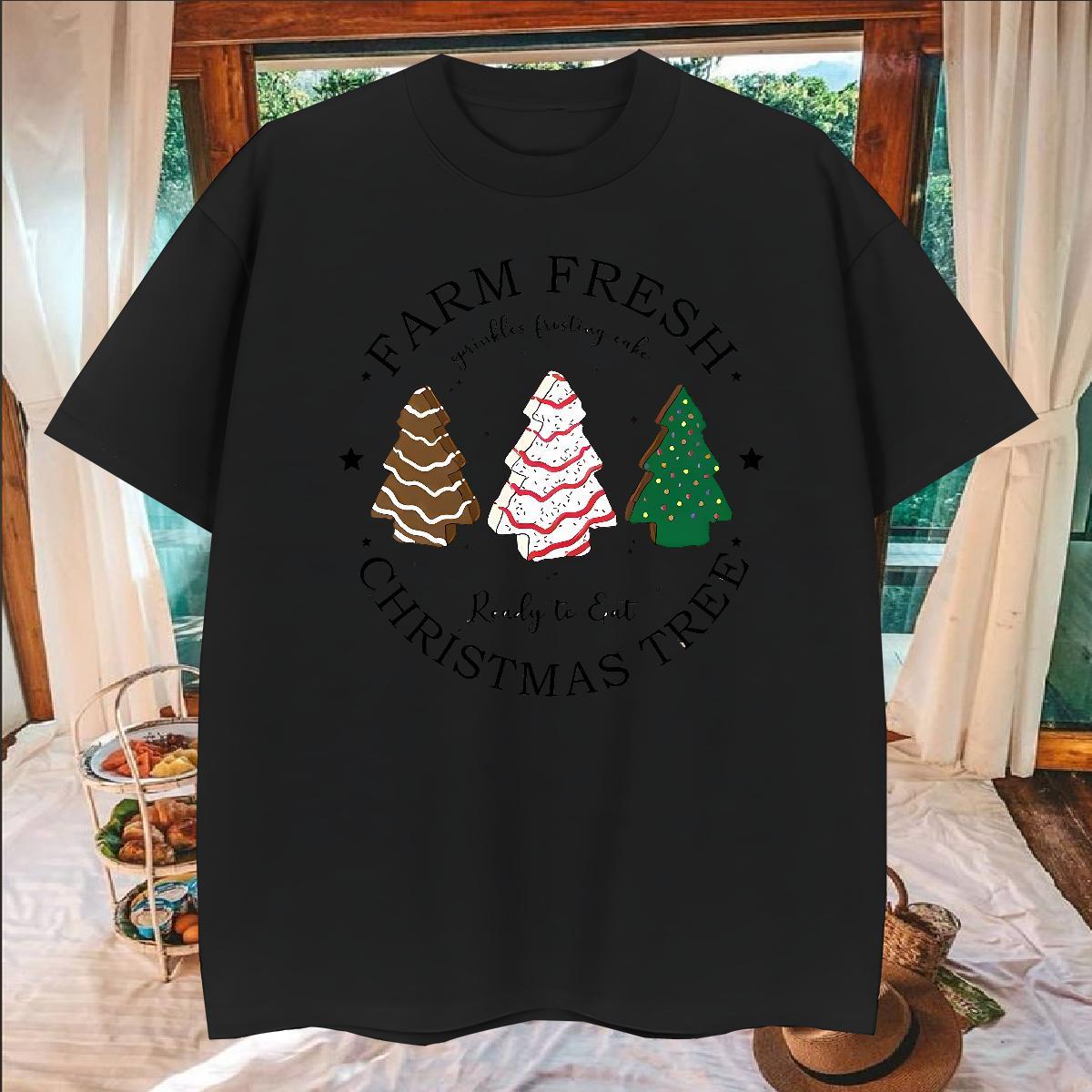 Designer christmas trees Men Tees 100% Cotton 230g T-Shirts for Men Custom Cartoon Casual Beach Round Neck Short Sleeve Loose Fit Clothings