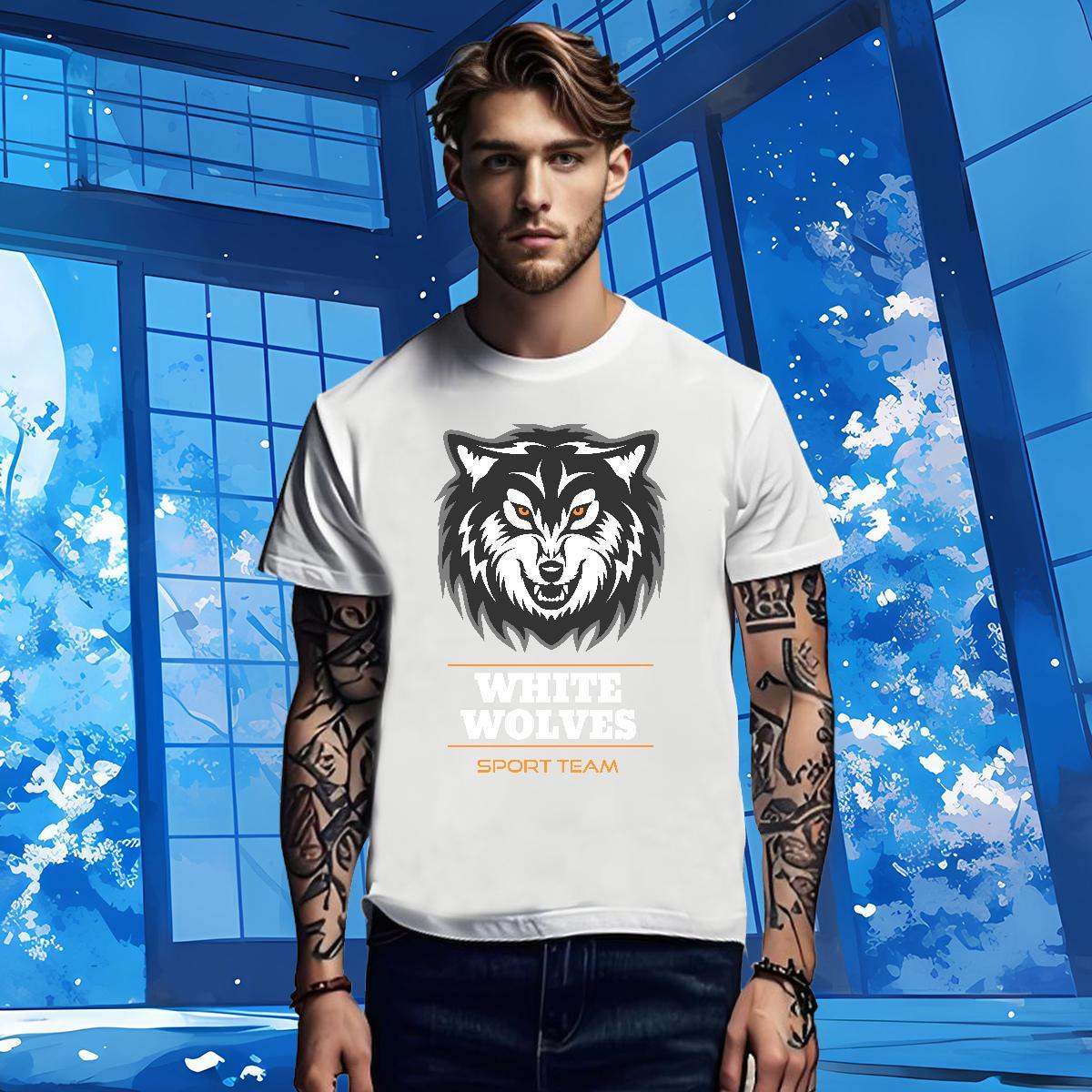 Fashion Casual Couples T Shirts wolf Casual Beach 100% Cotton 230g Polos Pure Cotton TOP Quality Men T Shirts Custom Printed