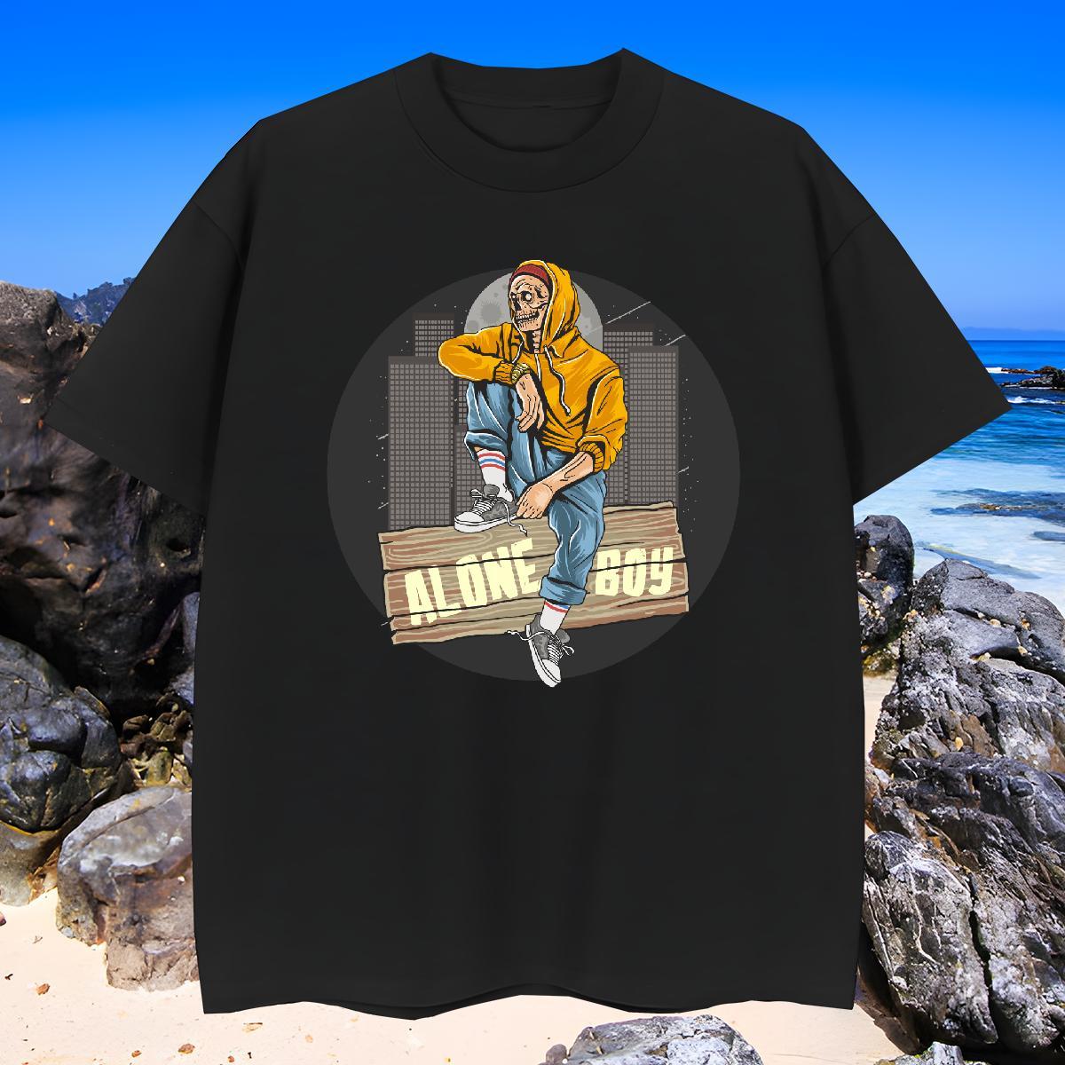 Popular T-Shirts halloween Crew Neck Breathable Daily Wear Custom Printing 230g 100% Cotton Men Tshirts DIY Top Tees