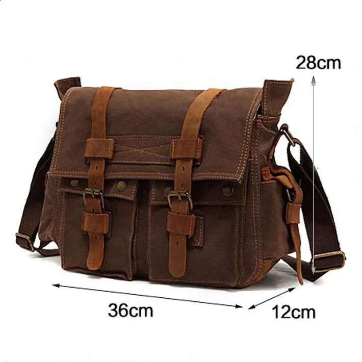 15.6 inch canvas bag vintage Fashion messenger bag for men women travel school bag shoulder bag fit 15.6 inch laptop 240819