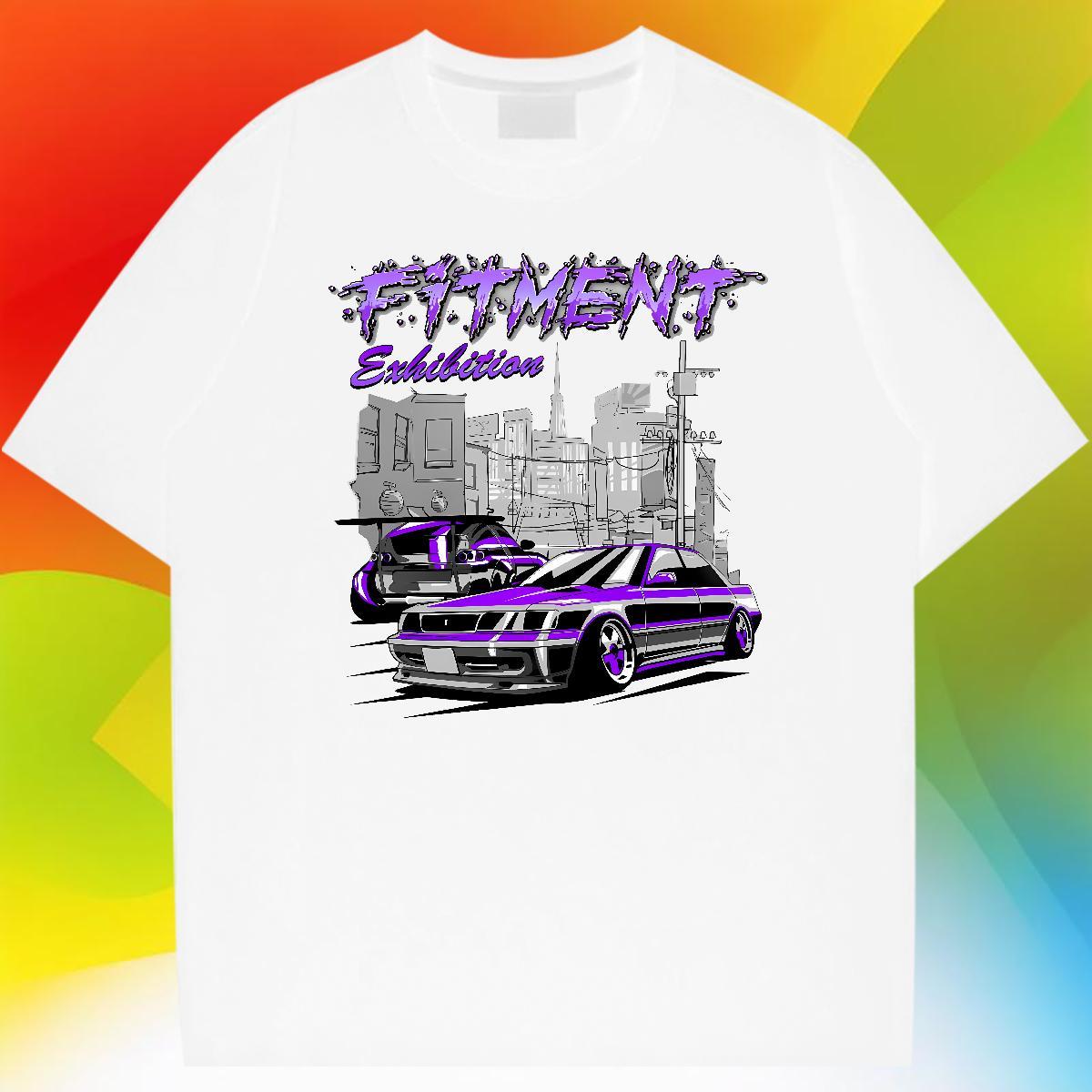 Cool car 230g 100% Cotton Men Tops Tees Daily Wear Breathable Crew Neck Man T Shirts Custom White Plus Size Tees Shirts