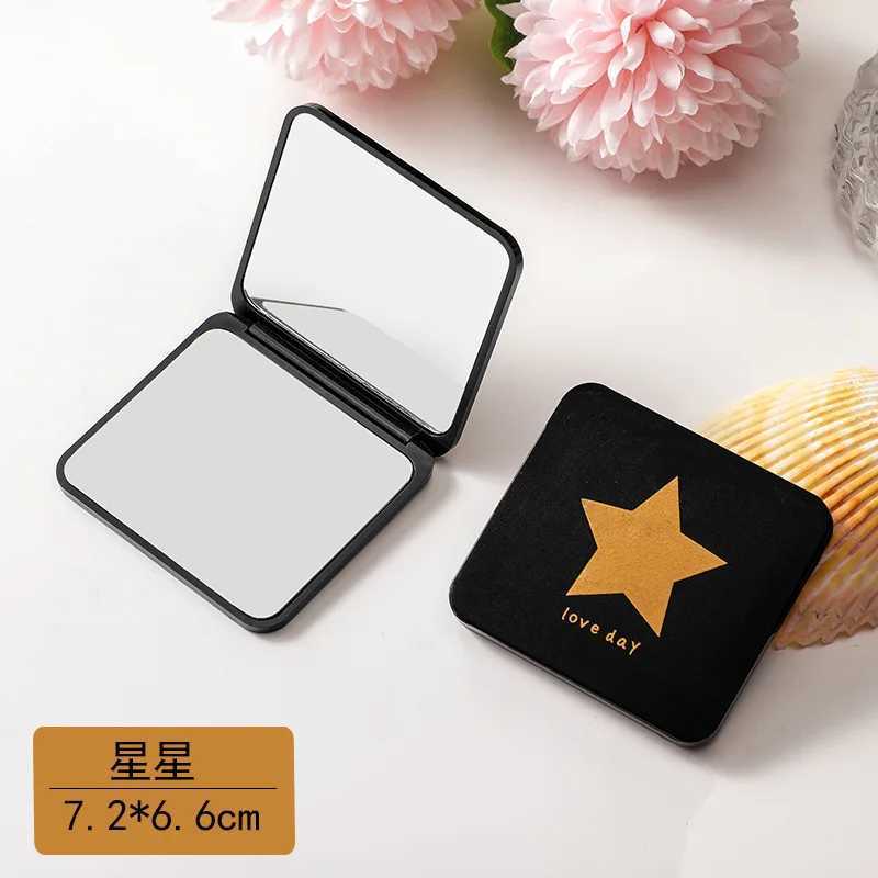 Double Sided Mini Folding Makeup Mirror Portable 2-Face Square Cosmetic Mirror Compact Pockets Mirror for Traveling Womens Gifts Y240819