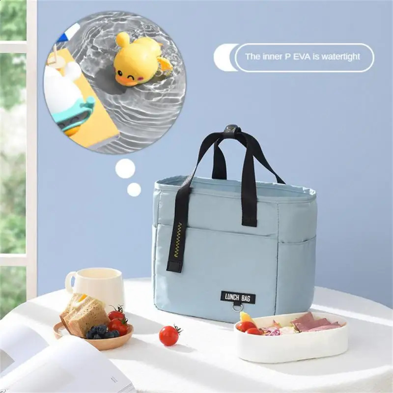 Insulated Bento Lunch Box Thermal Bag Large Capacity Food Zipper Storage Bags Container for Women Cooler Travel Picnic Handbags 240819
