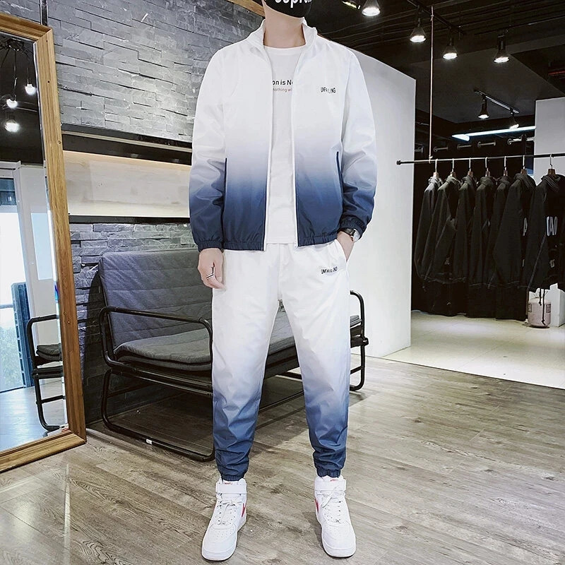 Spring Men Casual Mens Hooded Tracksuit Sportswear JacketsPants 2 Piece Sets Hip Hop Running Sports Suit 5XL 240819