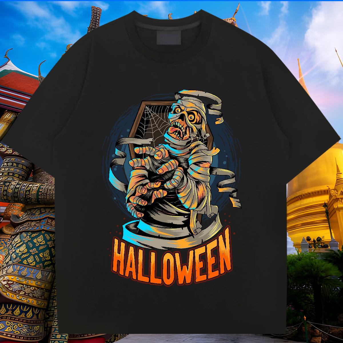 Classic Man T Shirts skull Round Neck Short Sleeve Hip Hop Street Oversized 4XL 230g Cotton Men Tees Customized Polos