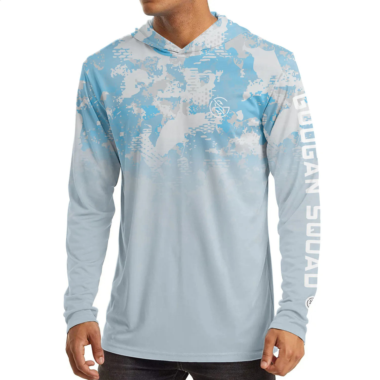 Googan Squad Mens UPF 50Sunscreen UV Shirt Hoodie Quick drying Long sleeved Plain Rush Protective T-shirt Fishing Equipment 240815