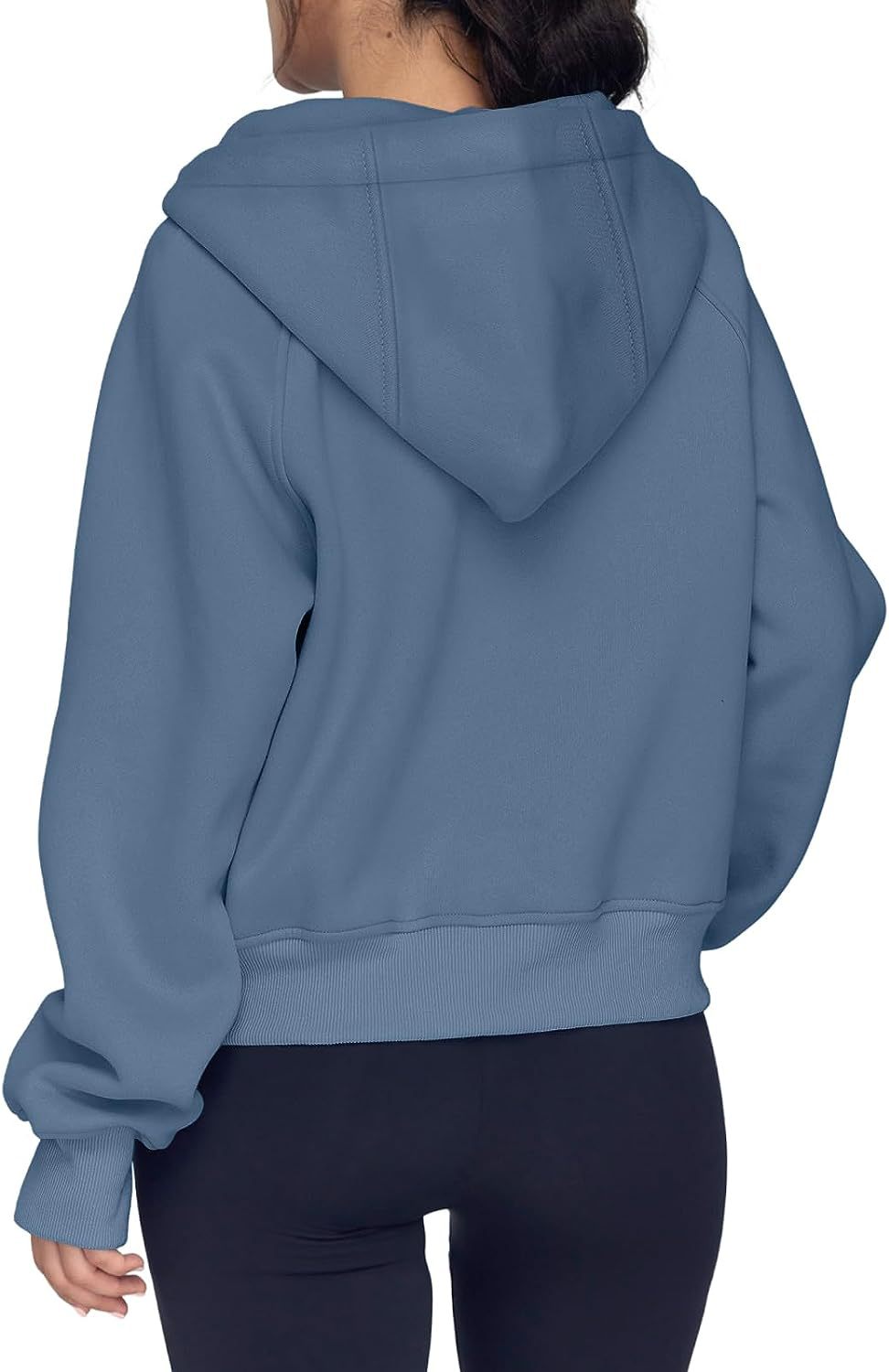 Chic Female Winter Cozy Pullover Hoodie with Stylish Collar & Semi-Zippered Opening Fit Top