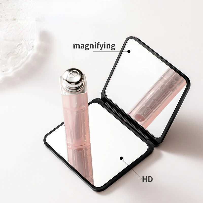 Double Sided Mini Folding Makeup Mirror Portable 2-Face Square Cosmetic Mirror Compact Pockets Mirror for Traveling Womens Gifts Y240819