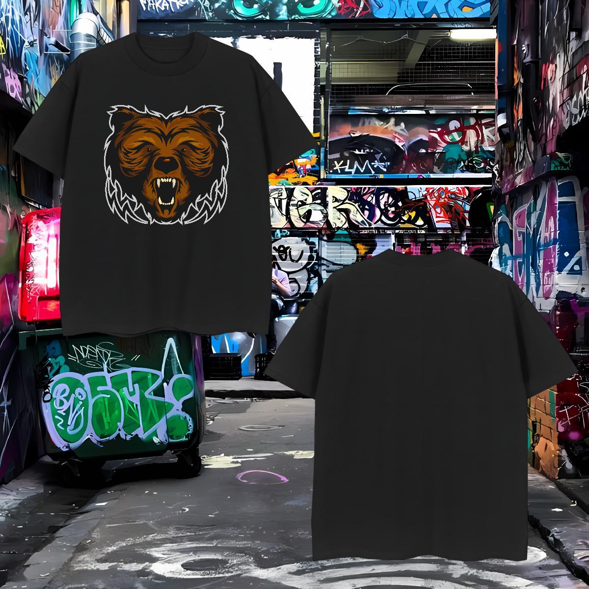 High Quality T Shirts Men bear Breathable Soft Casual Beach Custom Anime 230g Cotton Men Tshirts Designer Fashion Clothes