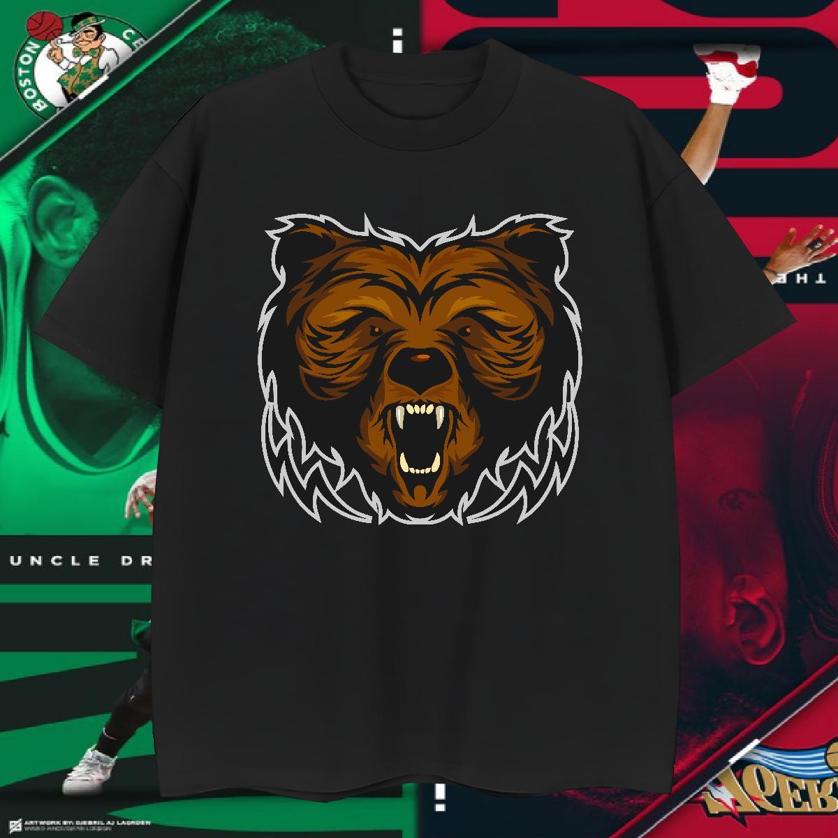Cool Men T Shirts bear Breathable Short Sleeve Casual Cartoon Printing L-4XL 100% Cotton 230g Tshirts DIY Wear