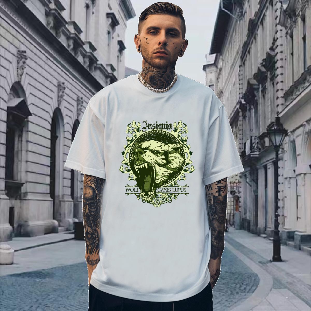 Popular T shirt lion O Neck Short Sleeves Daily Outfit Custom Printed 100% Cotton 230g Men Clothes T-Shirt Free Shipping Tops Shirt