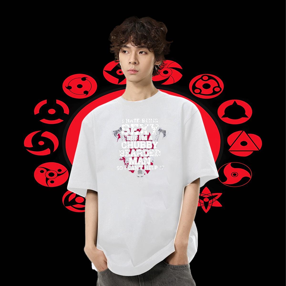 Soft Men Tees Street wear Hip Hop 230g Pure Cotton Anime O-Neck Short Sleeve letter T Shirt For Man 2024 Summer Tops Shirt
