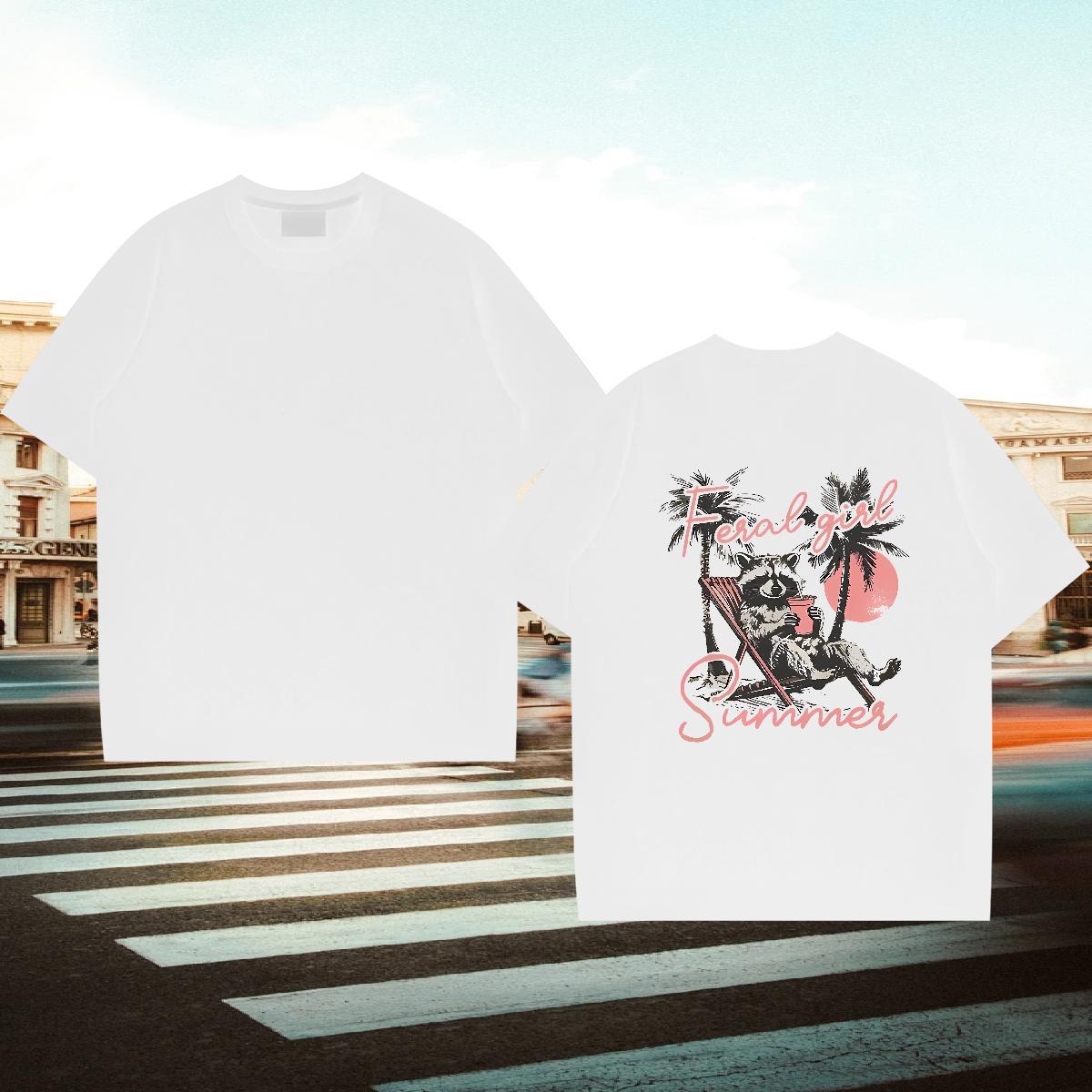 Cool Design Men T Shirts bear Round Neck Short Sleeve Street Wear DIY Anime 230g Pure Cotton Men Tops Tees Stylist Tees Shirts