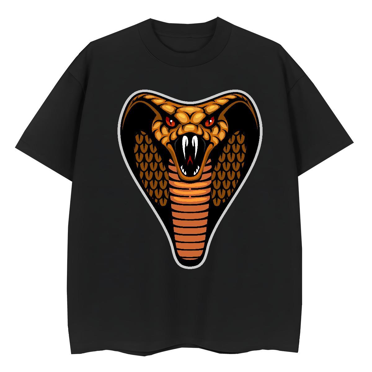Loose Fit Men T Shirts cobra Short Sleeve Soft Casual Daily Wear Skull 230g Pure Cotton Mens Tshirts Casual New Tees