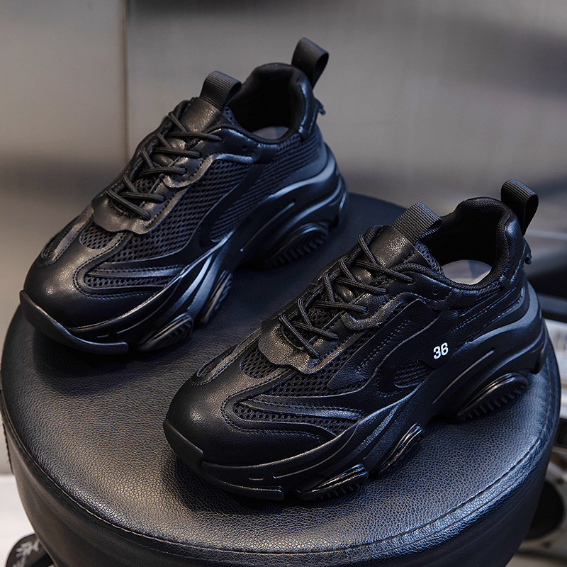 Ddmysports Absorbing Film Sole Dad Autumn New Running Casual Genuine Leather Elevated Sports Shoes Women S Trend OUTDOOR