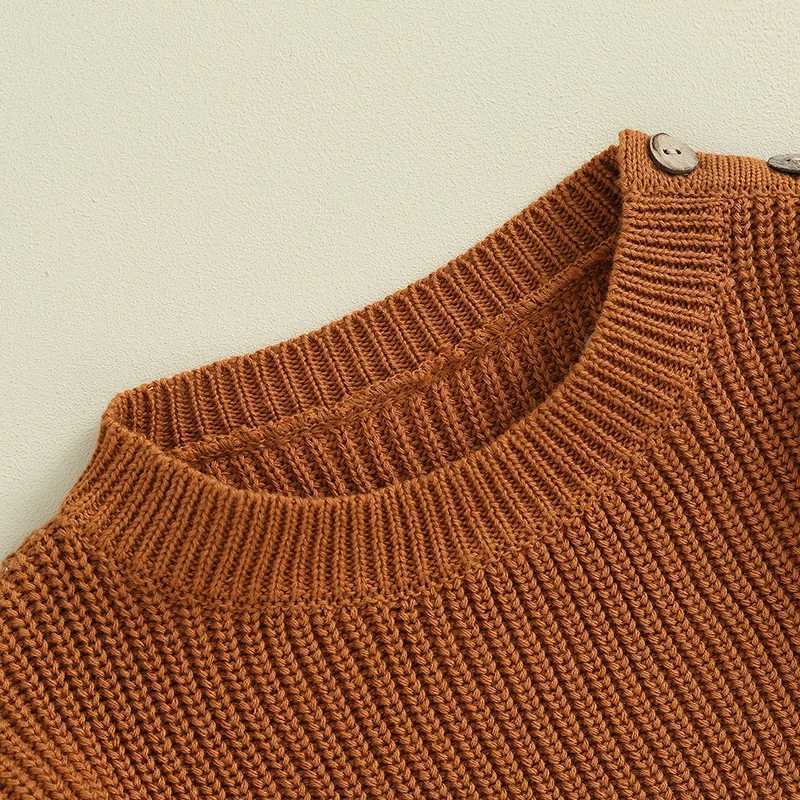 Baby girl boy knitted long sleeved autumn winter sweater pure loose flower casual top for children 0-3Y clothing W240820