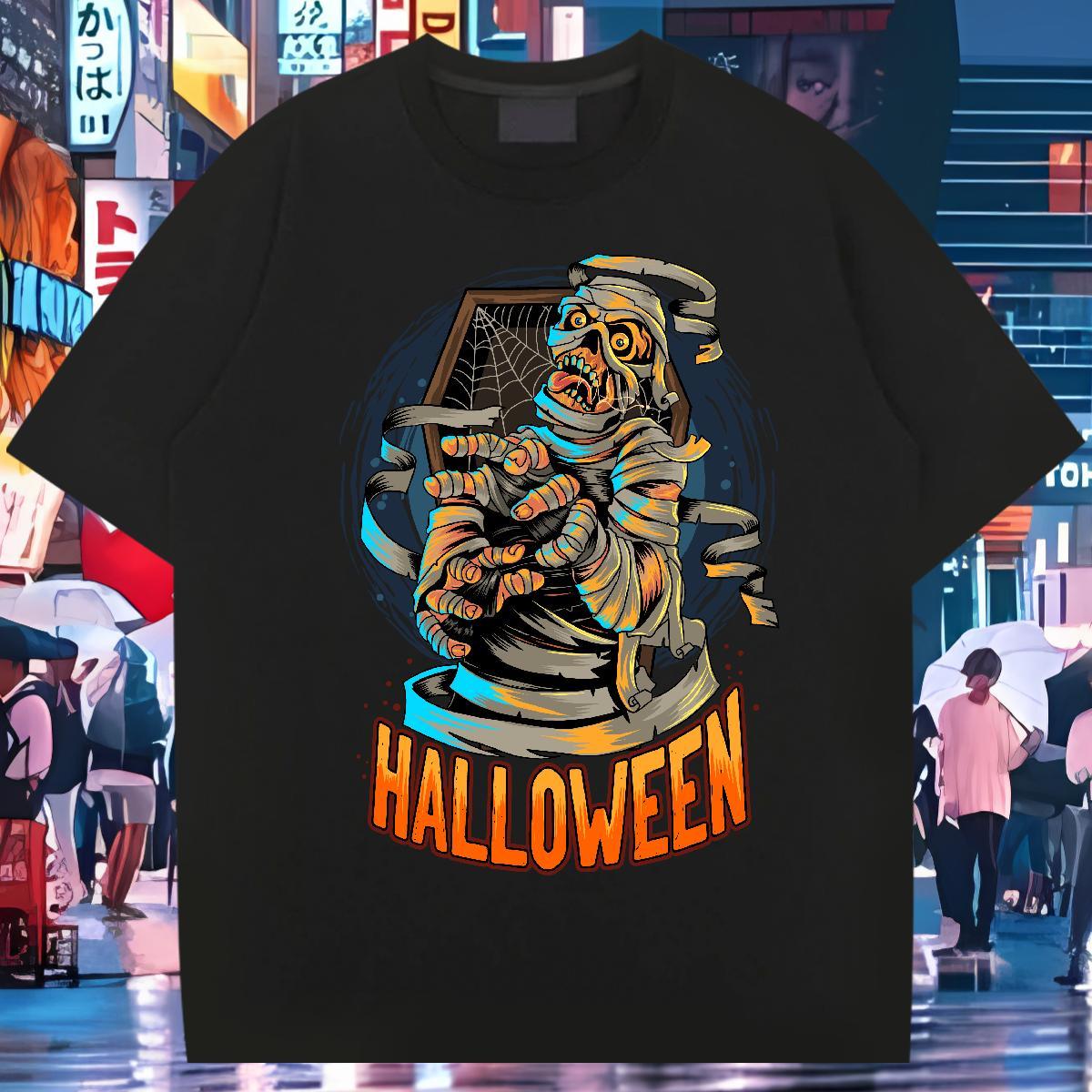 Wholesale halloween Men Tshirts 230g 100% Cotton Man T Shirts Plus Size Custom Outdoor Short Sleeve Soft Popular Tees Shirts