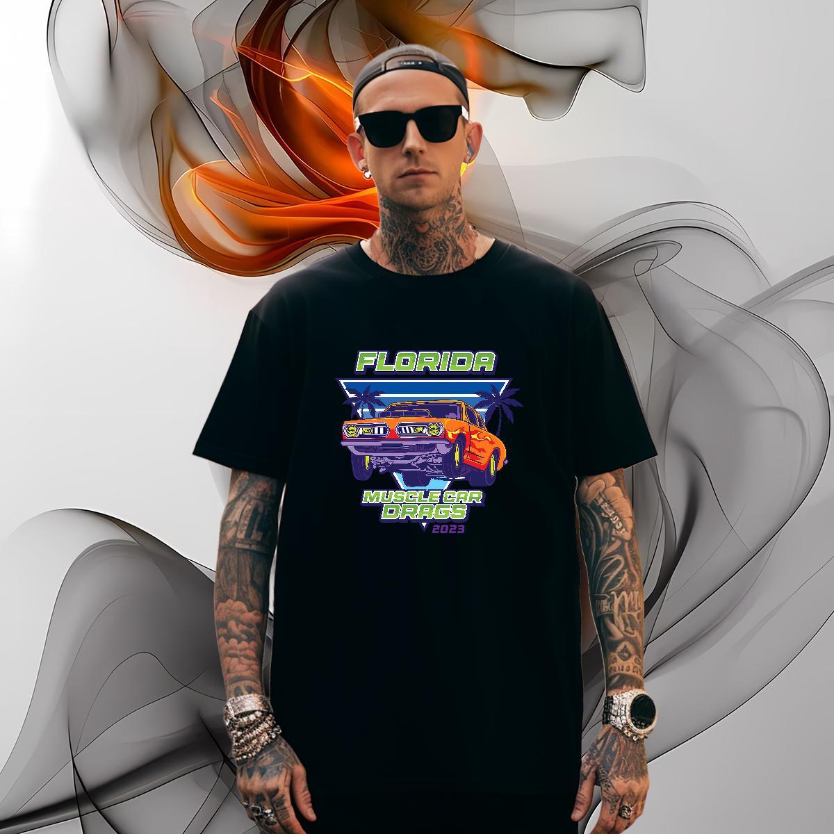 Cool car Mens T Shirts Sport Couples T Shirts 100% Cotton 230g Custom Breathable Short Sleeve Custom Print Plus Size Tee Shirt