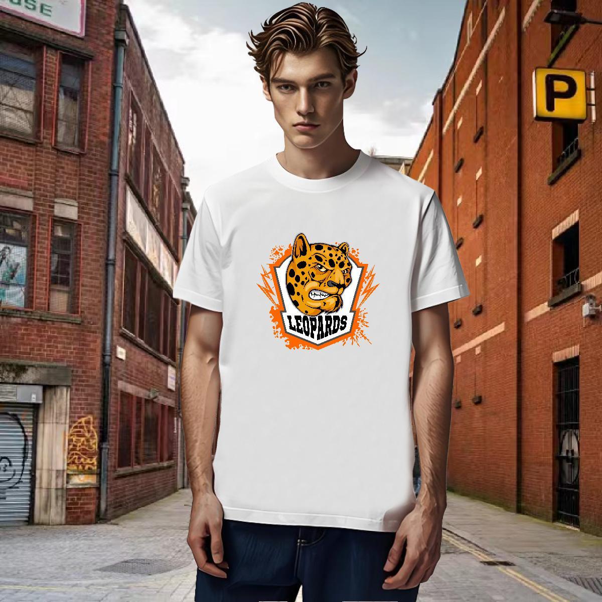 Loose Fit T-Shirts leopard Breathable Crew Neck Casual Beach Custom Print Plus Size 230g Pure Cotton Tshirt for Man Woman Fashion Casual Top Tees
