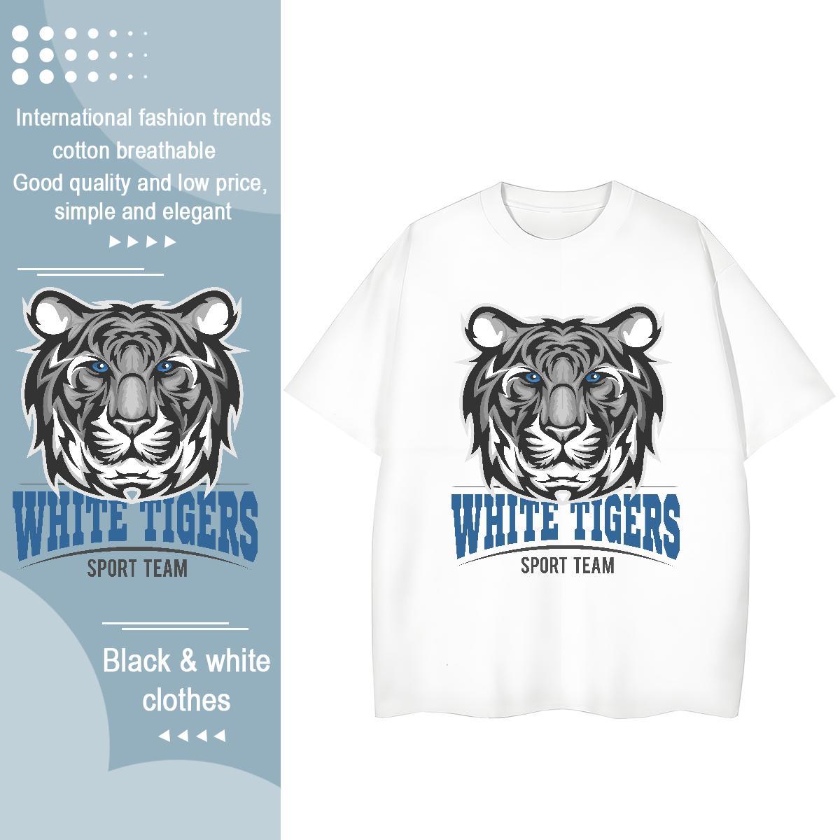 Free Shipping Men T Shirts tiger Breathable Short Sleeve Sport Custom Printed 230g 100% Cotton Tshirt for Man Woman Brand Tshirts