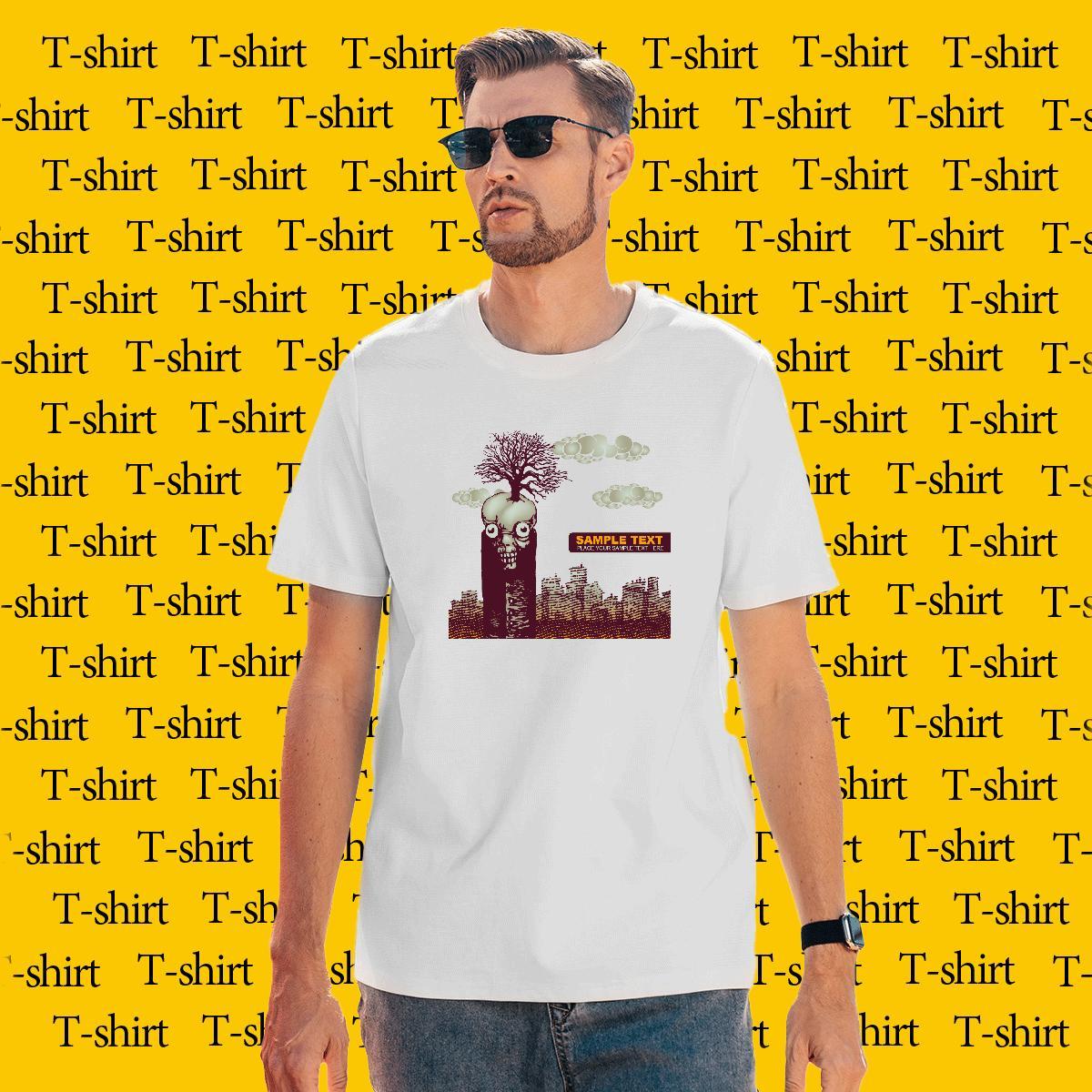 Fashion Design scary Men Tshirts 100% Cotton 230g T Shirts Men Custom Printing Spring Summer Breathable Short Sleeve Cool Tee Shirt