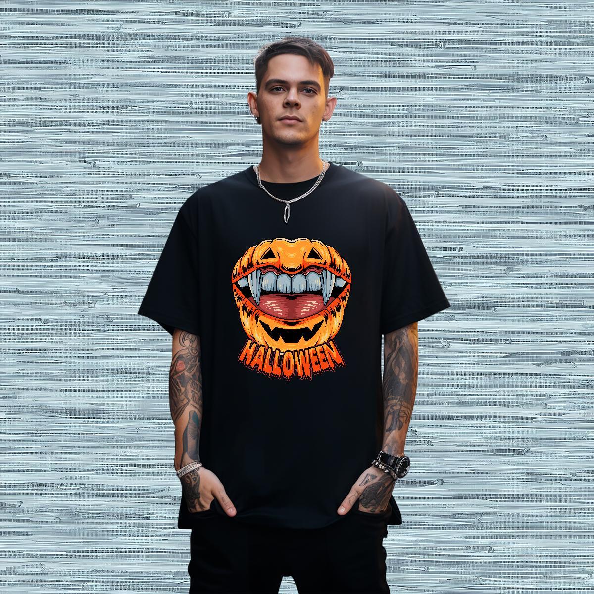 Soft T Shirts Men pumpkin Pure Cotton Summer Casual Oversized 4XL 230g 100% Cotton Men Clothes T-Shirt Factory Direct Tee Shirt