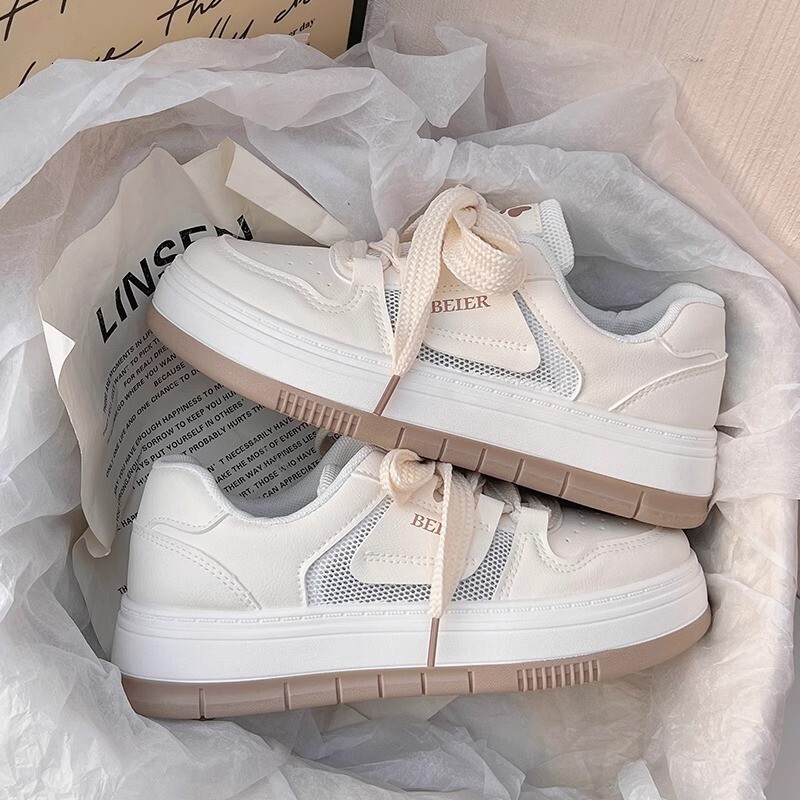 Ddmyoutdoor Thick Soled Board New Spring And Autumn Milk Fufu White Niche Matching Skirt Casual Sports Shoes For Women OUTDOOR