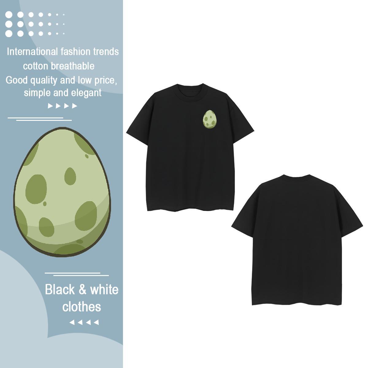 Designer Fashion Men Tshirts dinosaur egg Hip Hop Street 230g Cotton Tees Shirts O-Neck Short Sleeve Popular T shirt Plus Size Custom