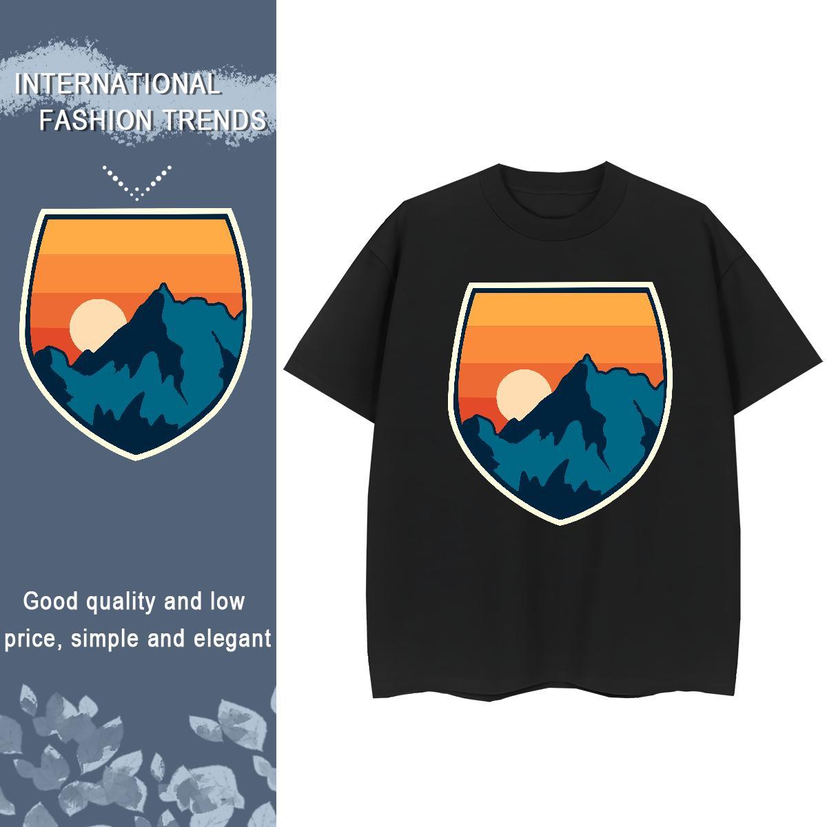 Custom Unisex Tshirts Beach Breathable Crew Neck Tops Shirt Wholesale 100% Cotton 230g sky Custom Print Plus Size Womens T Shirts