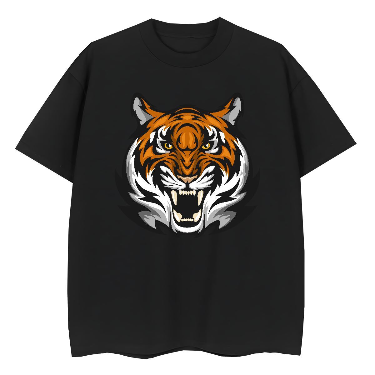 Custom Womens Tshirts Daily Outfit Comfortable Clothings Loose 100% Cotton 230g tiger DIY Anime Printed T-Shirts for Women