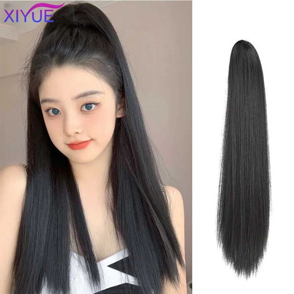 XIYUE European and American Wigs Womens Long Straight Hair Claw Editing Ponytail Braids Natural and Realistic Claw Editing Style W240817
