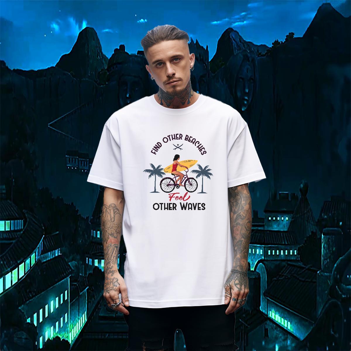 Loose palne 100% Cotton 230g Mens Tshirts Beach Breathable Short Sleeve T-Shirts Custom Custom Anime Tees