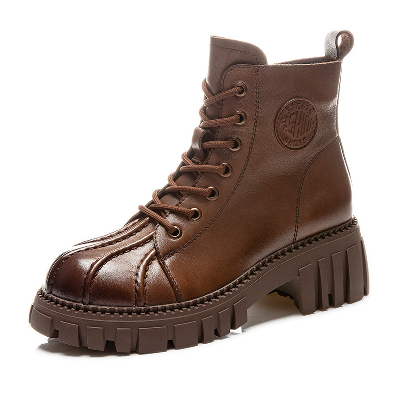 Ddmysports Ead Layer Cowhide Shell Top Martin Women In The Autumn Of New S Short British Style Boots For Children OUTDOOR