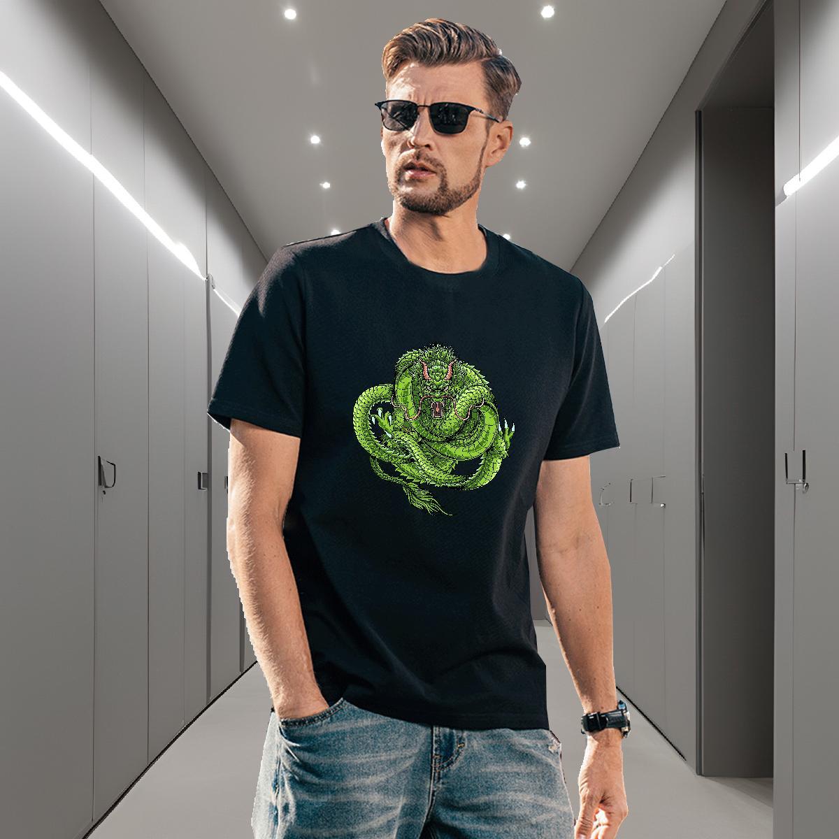 T Shirt For Man 230g Cotton dragon Casual Breathable Short Sleeve Custom Print Plus Size Men Tops Tees Classic Casual High Quality Clothes