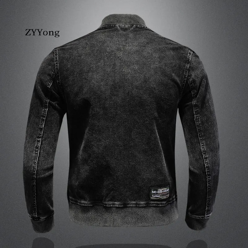 Stand up bomber pilot black Corduroy jacket mens Coats motorcycle ultrathin casual clothing Ropa Hombre 240809