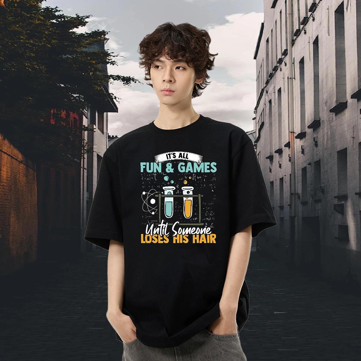 Loose Fit Couples T Shirts Street 230g 100% Cotton DIY Printed Crew Neck Breathable letter T Shirts Men Wholesale Clothes