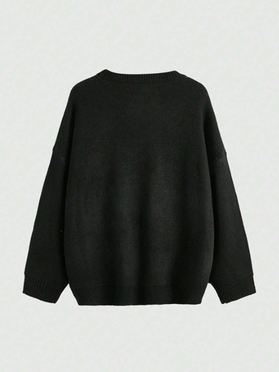 Women's Sweaters Round neck pullover long sleeved Halloween sweater contrasting color skull jacquard knit sweater