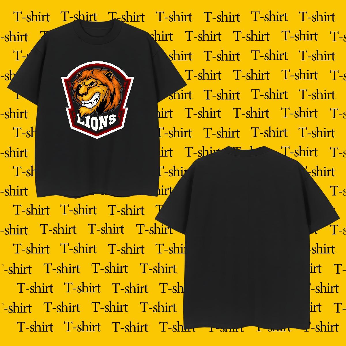 Fashion Design Men Tshirts lion Street wear Hip Hop 100% Cotton 230g Tops Shirt Crew Neck Breathable Brand T-Shirts for Men DIY Printed