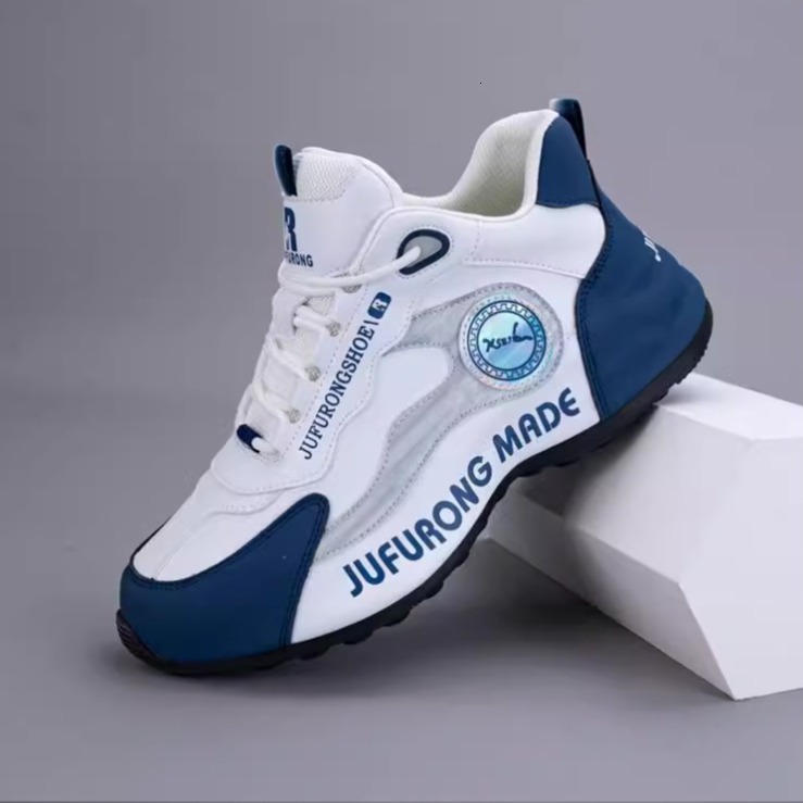Ddmysports Sports For Both Men Women Spring And Autumn New Item Leather Face Color Blocked Running Shoes Thick Soled Lightweight Student Casual OUTDOO
