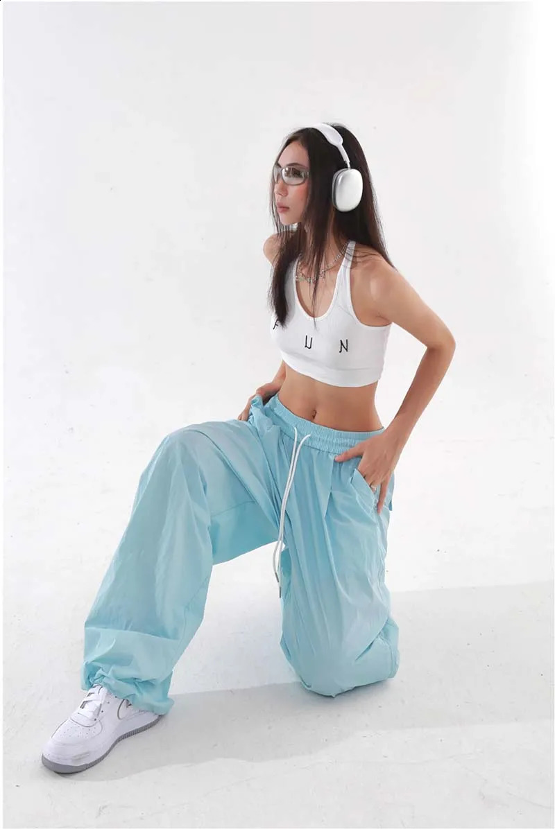 Womens Y2k Street Fluorescent Colors Hip Hop Sweatpants Paratrooper Oversized Trousers Vibe Dance Jazz Baggy Cargo Pants Z260314
