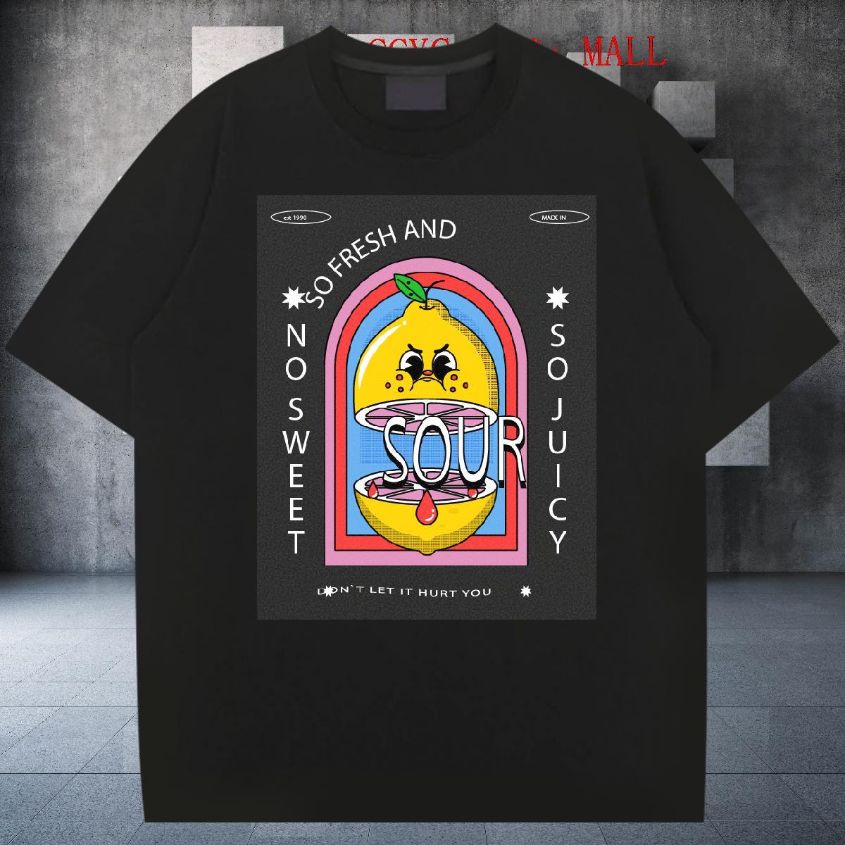 Comfortable sour 100% Cotton 230g Couples T Shirts Spring Summer Breathable Crew Neck T-Shirts 2024 Summer White Plus Size Tops Tees
